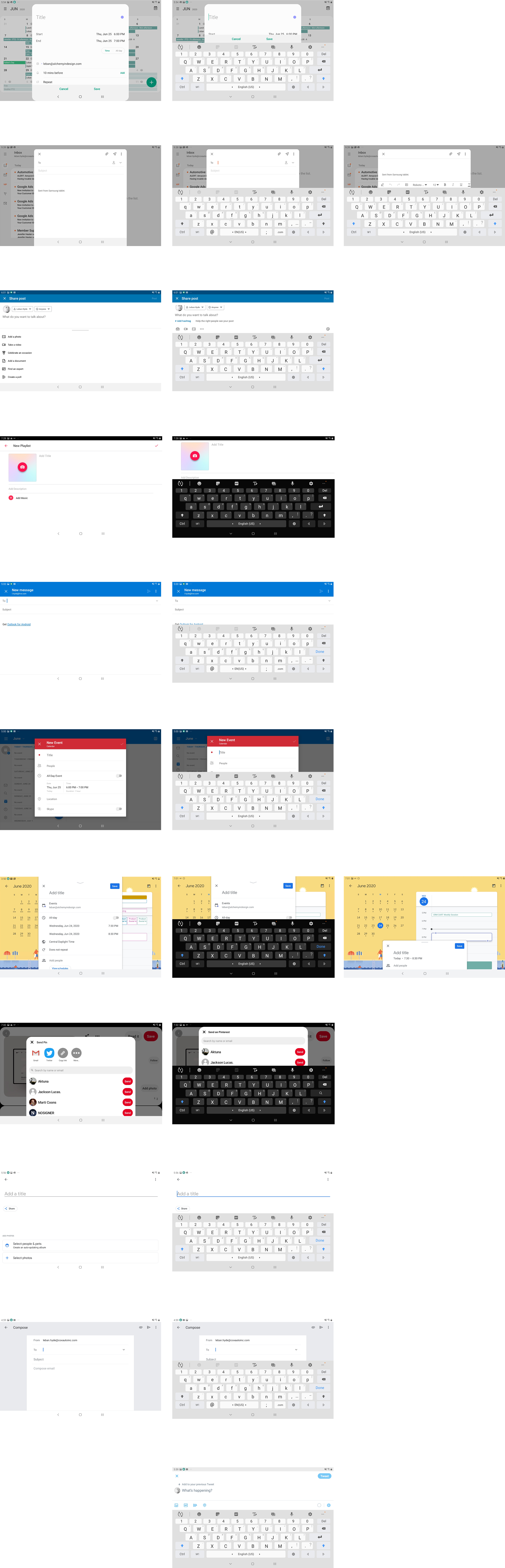 Comparative research for modals on tablet, Android