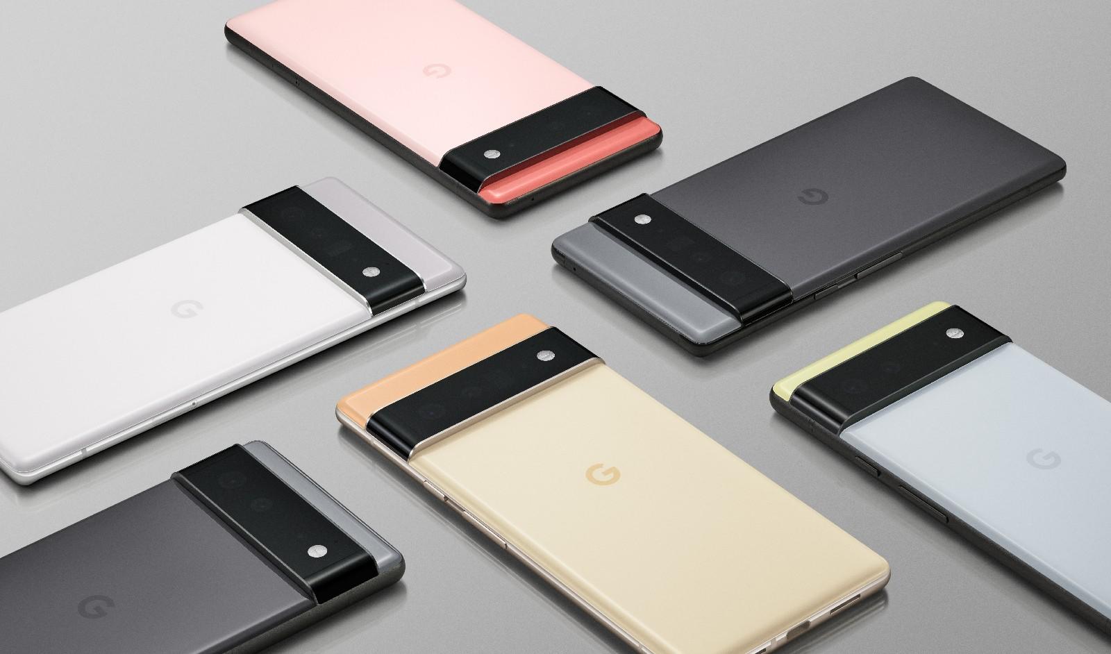 Google Pixel 6 in various colors