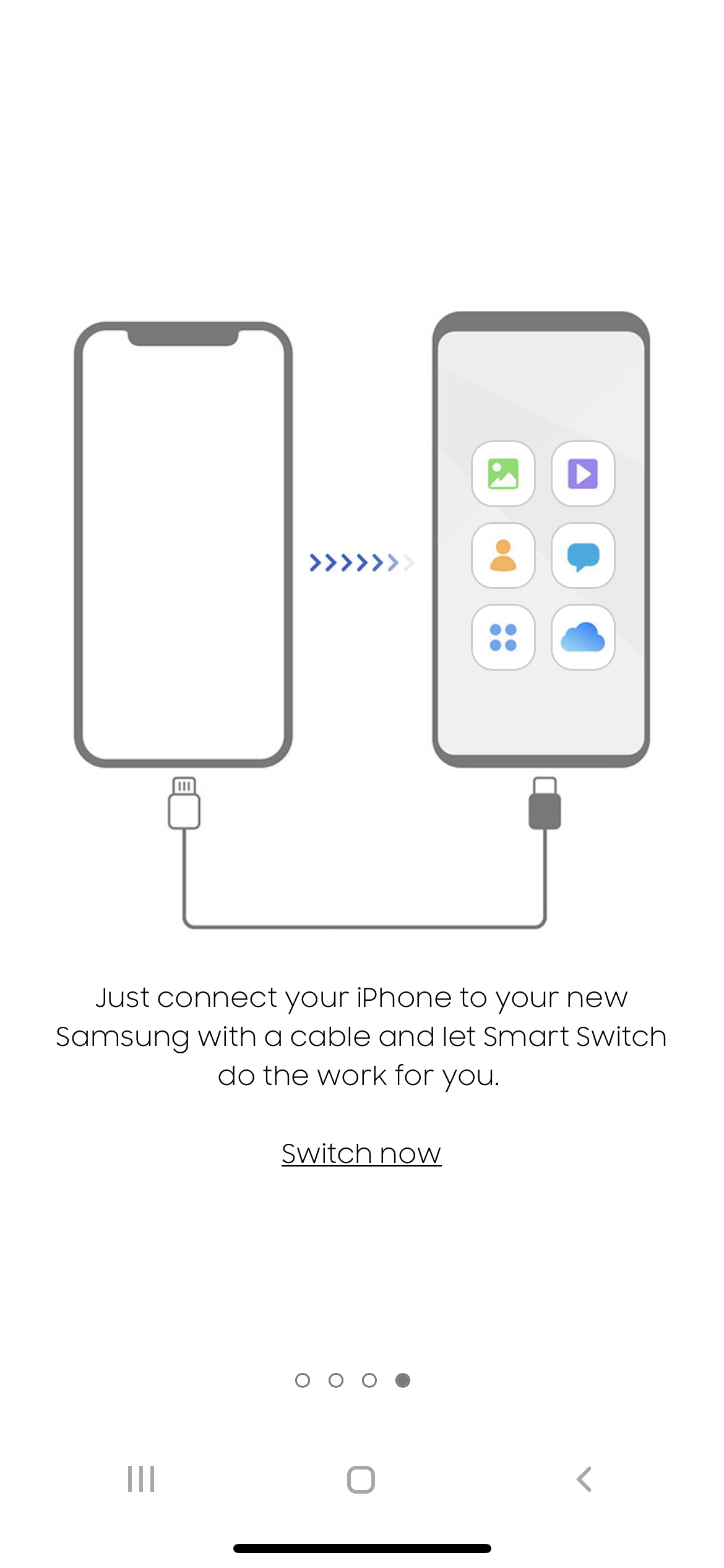 Smart Switch app illustrating how easy it is to switch to Samsung