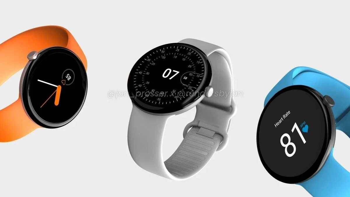 Renders of three Google Pixel Watches