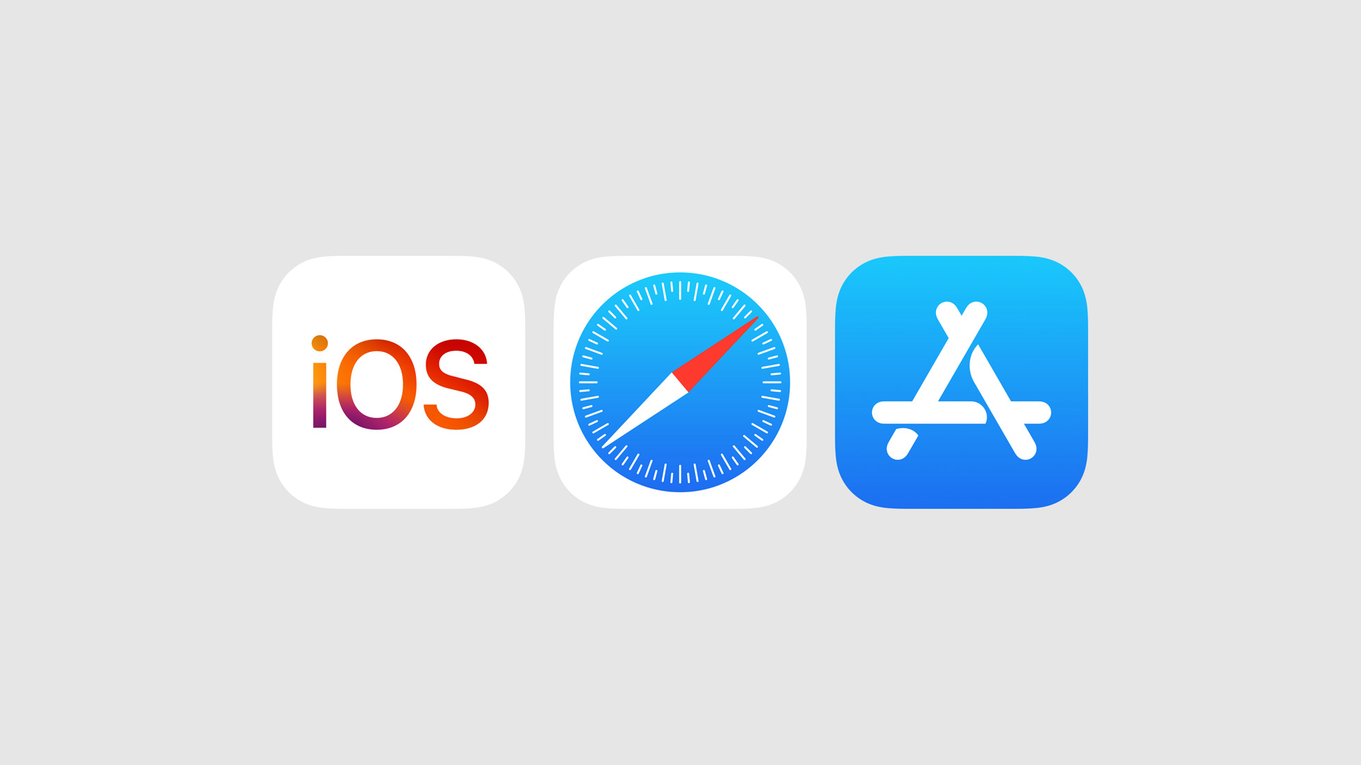 iOS, Safari, and App Store app icons 