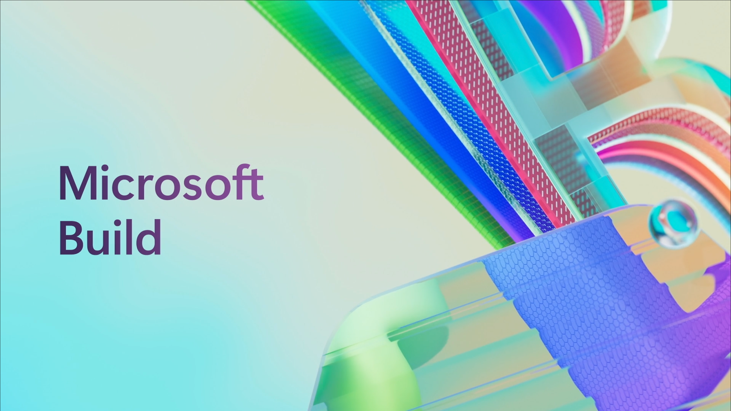 Microsoft Build banner image with color abastract art in the background
